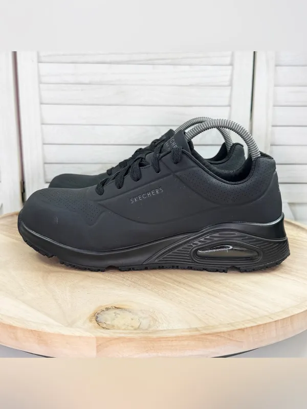 Skechers Work UNO SR Relaxed Fit Safety Sneaker Shoes Black 9 W 108101W Wide Fit - Image 3