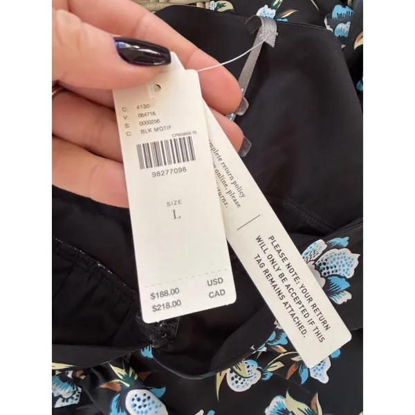 Anthropologie NWT Floral Sweetheart Ruched Drop waist Dress large‎ elegant goth - Image 10