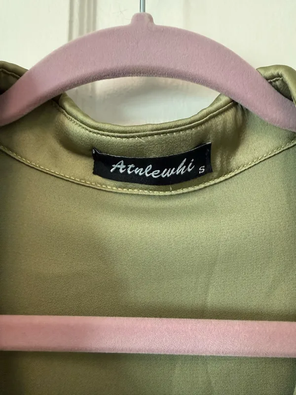 Green Satin Dress Shirt - Image 2