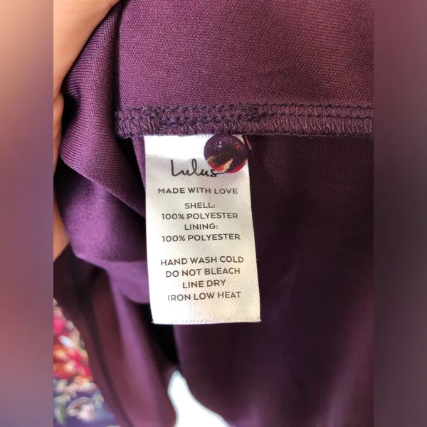 Lulus Always Yours Plum Purple Floral Print Long Sleeve Skater Dress Size L - Image 8