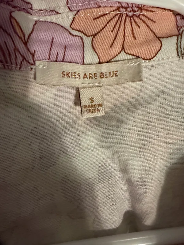 Skies Are Blue Denim Floral Romper - Image 4