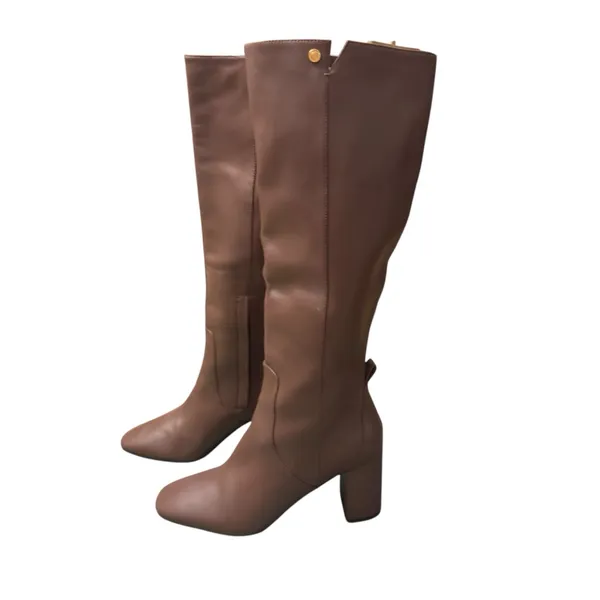 Cole Haan Knee High Leather Boots Women 7.5B Dusty Rose Luxe Heel EUC Designer - Image 8