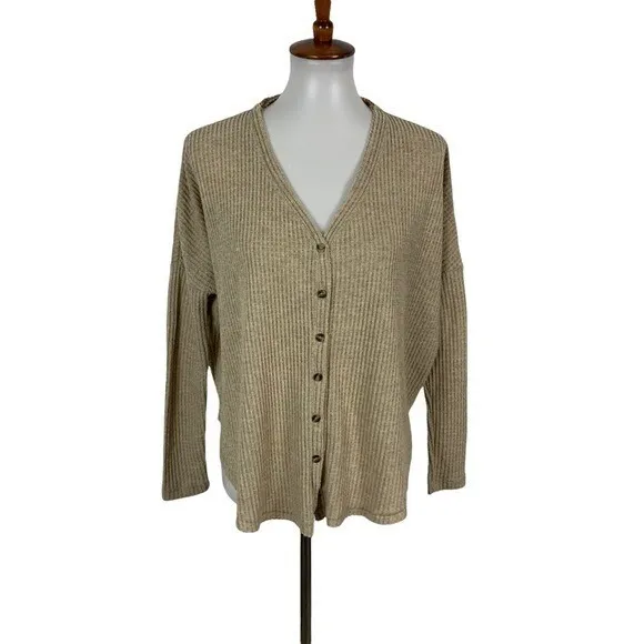 Out From Under Cardigan Tan XS Long Sleeve Cozy Cottagecore - Image 2