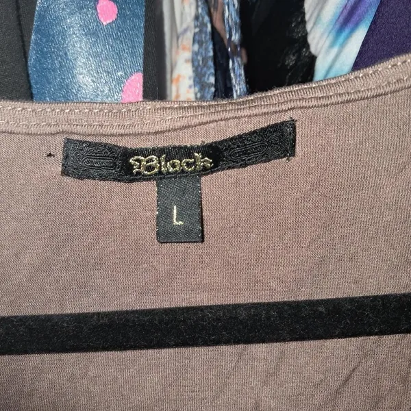 Black Brown Sleeveless Knit Top with Rhinestone Embellishments – Size L - Image 3