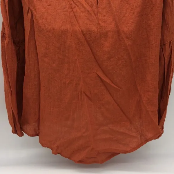 Davi & Dani Button Up Twisted Front Shirt w/Longer Back & Sleeves in Rust Size S - Image 8