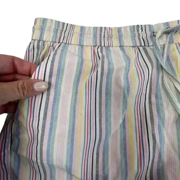 Loft Women's Striped Shorts Size L‎ Multicolor Casual Elastic Waist - Image 3