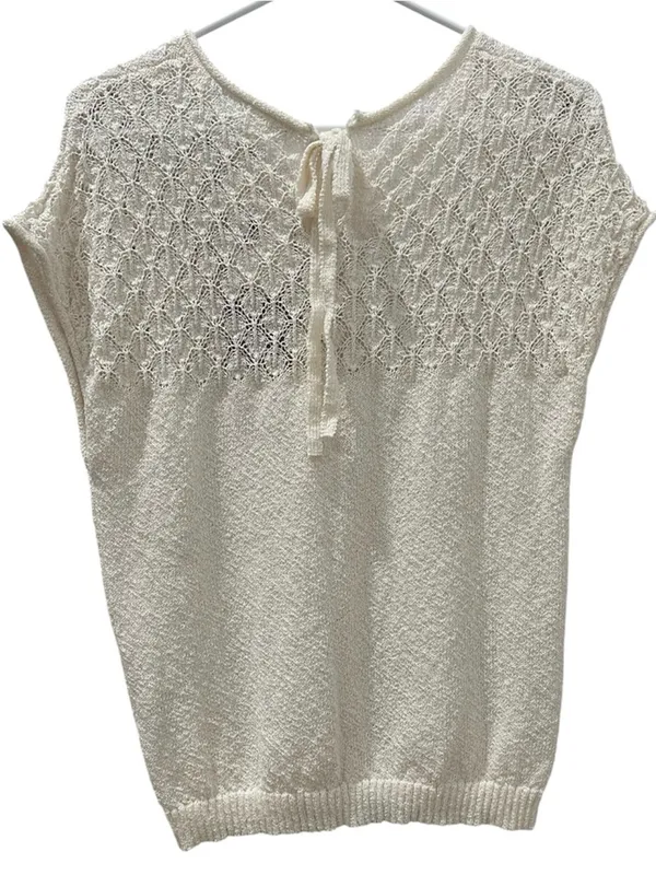 Blu Pepper Eyelet Yolk Short Sleeve Sweater Size Medium - Image 8
