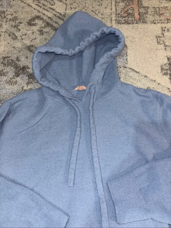 Eberjey Dusty Blue Lightweight Hooded Pullover - Image 2