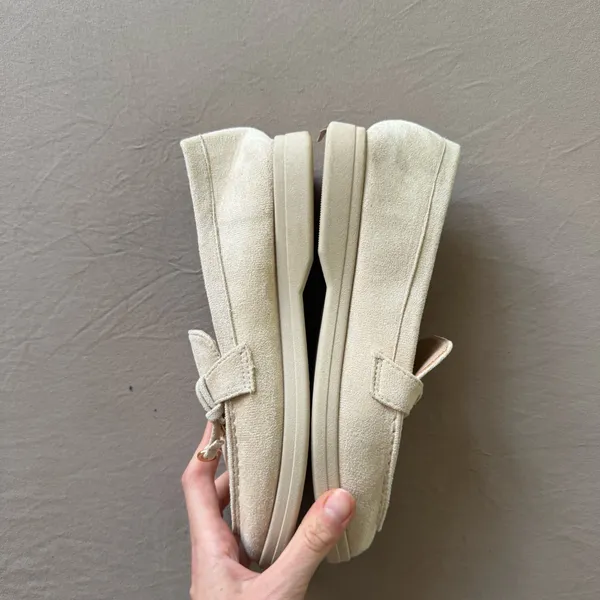 Faux Suede Metal Accent Moccasin Loafers - Image 7