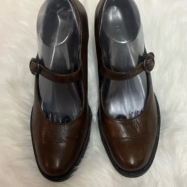 Hand Crafted Born Mary Jane Heeled Shoe Brown Genuine leather Size 9.5 Bin11 - Image 8