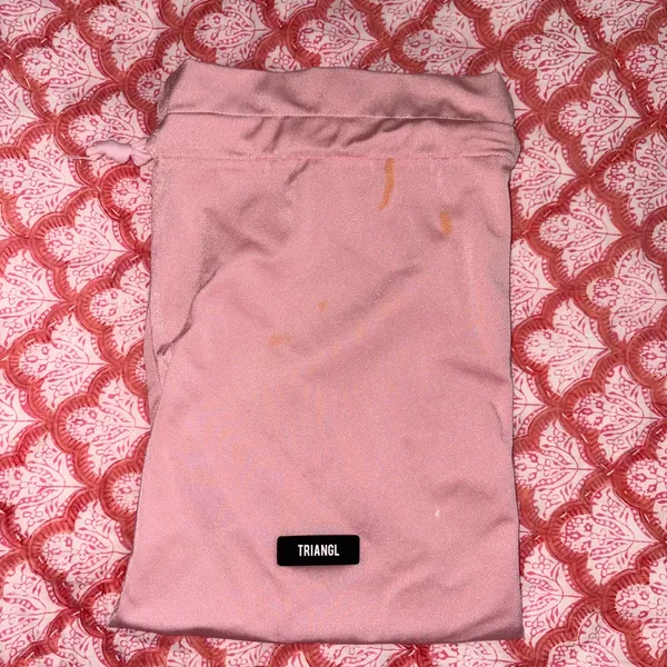 Triangl orange and pink bikini top - Image 4