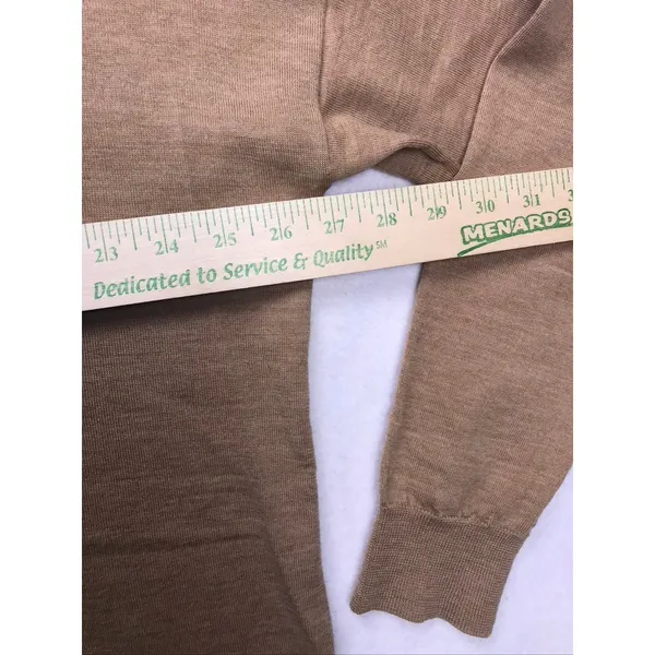 J.Crew V-Neck Sweater Women XL Brown Merino Wool‎ Oversized Pullover Classic - Image 6