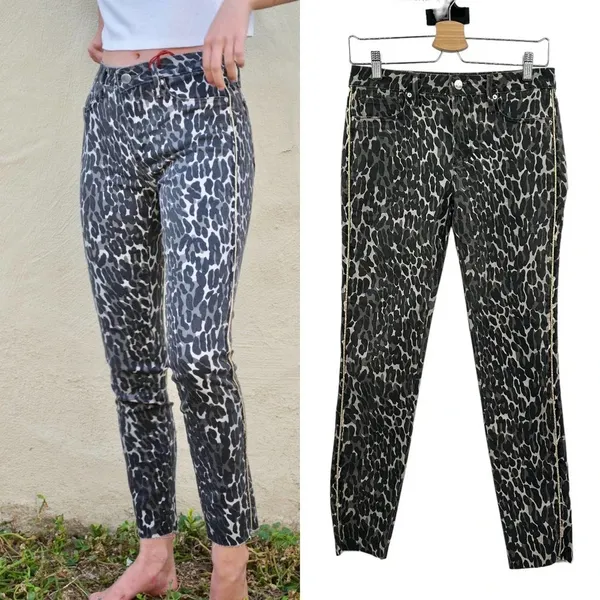 Driftwood Jackie Grey Cheetah Print‎ Jeans Size 26 - Image 2