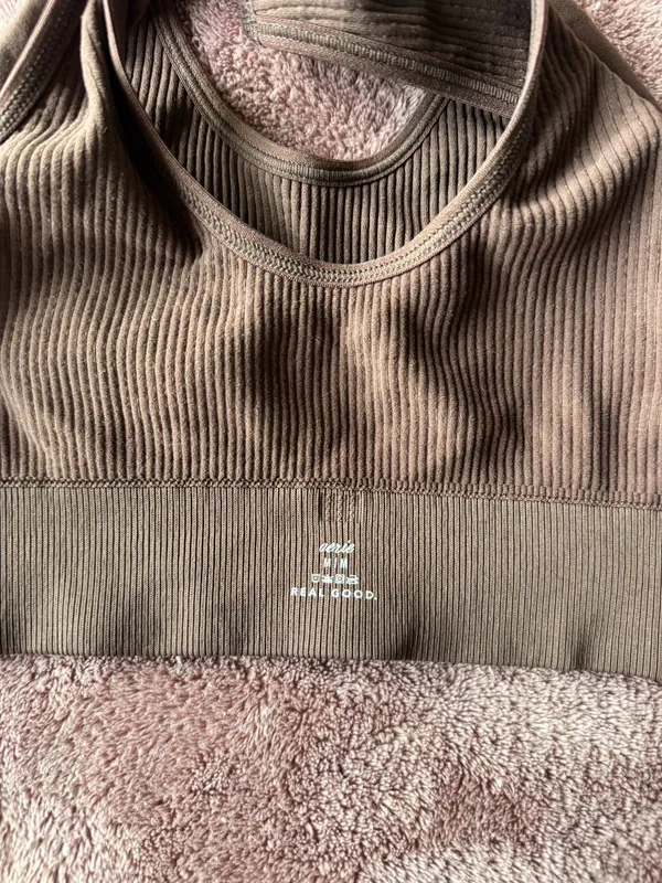 Aerie Bra Brown Ribbed Sports - Image 3