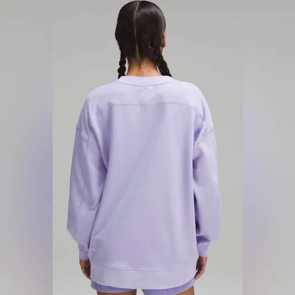 Lululemon NWT Perfectly Oversized Crewneck Sweatshirt Lilac Smoke Size 6 graphic - Image 3