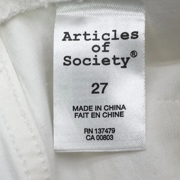Articles of Society Skinny Jeans Womens 27 White Stretch Minimalist Karen Crop‎ - Image 9