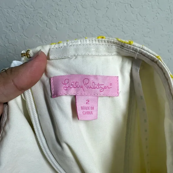 Lilly Pulitzer Blossom Dandelion Embroidered Eyelet Dress Size 2 - Image 10