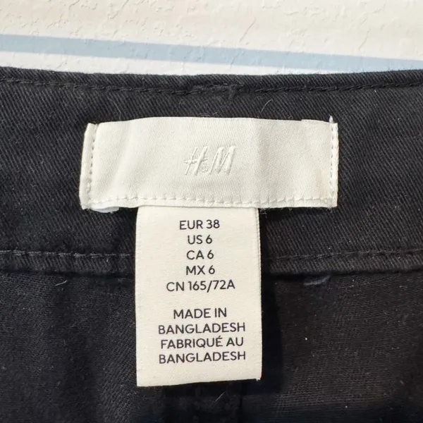 HM Cargo Pants Size 6 Faded‎ Black High Rise Wide Leg Baggy Alternative Grunge - Image 5