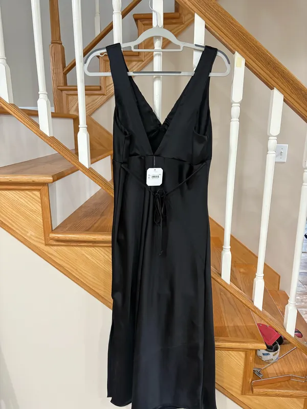 NWT Altar’d state black satin formal midi dress - Image 2