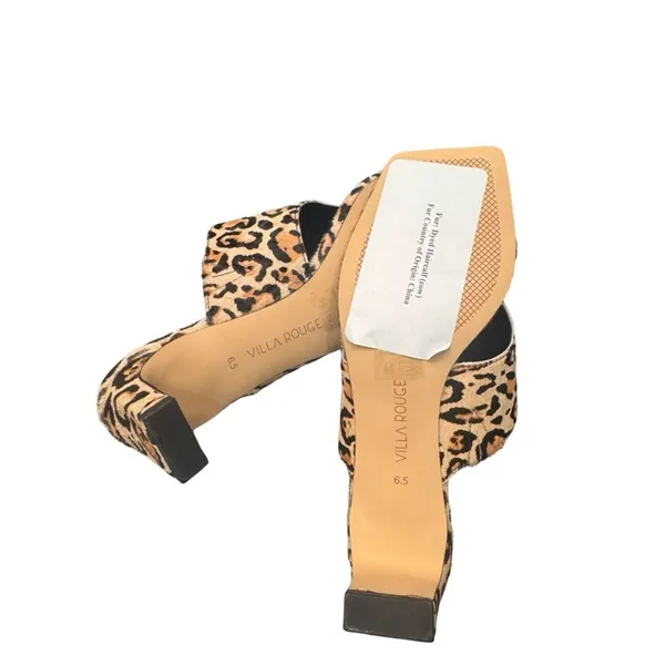 Villa Rouge Leopard Print Toe Loop Mule Sandals Women's 6.5 Low Heel New Box - Image 6