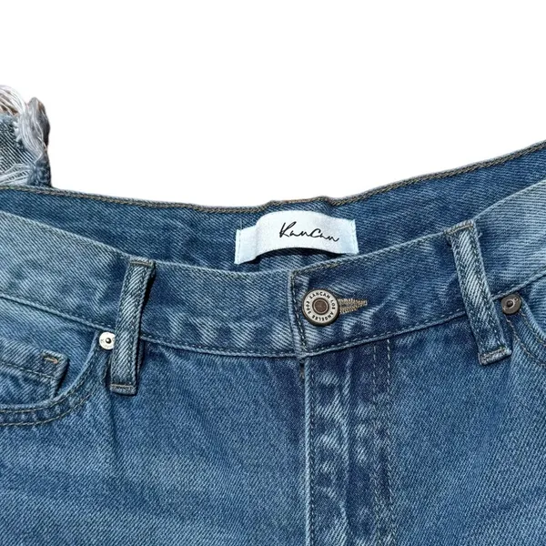 Kancan Wide Leg Distressed Raw Hem Jeans EUC Size 11/29 - Image 5