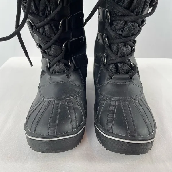 Khombu Lace Up Faux Fur Snow Boots in Black Size 6.5‎ - Image 3