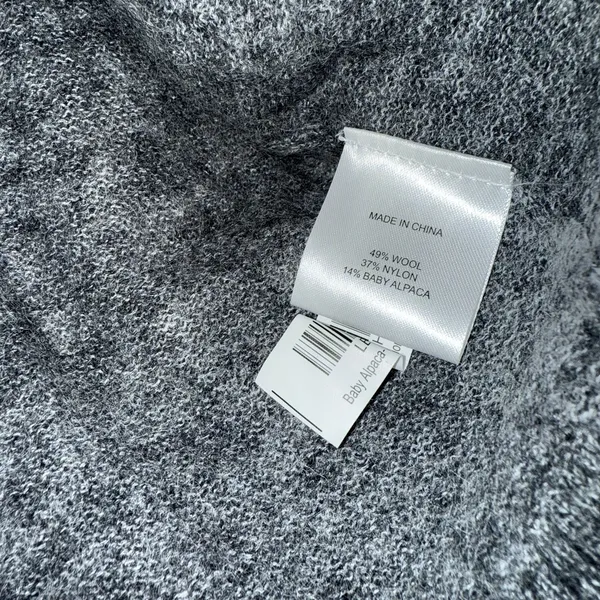 Quince Baby Alpaca-Wool‎ Diamond Stitch Crew Sweater in Charcoal Gray Size XS - Image 5