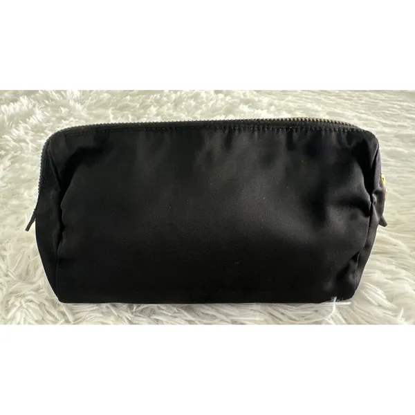 Prada black gold triangle nylon pouch toiletry cosmetic‎ case bag - Image 5