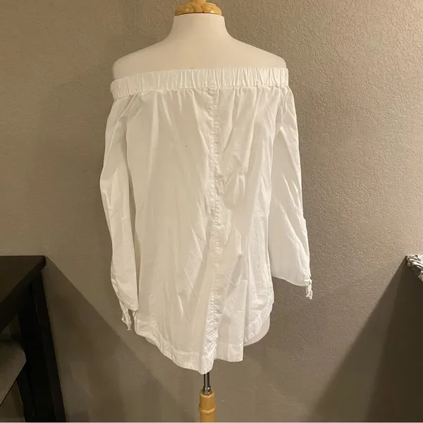 Free People Show Me Some Shoulder White Off Shoulder Top Small - Image 5