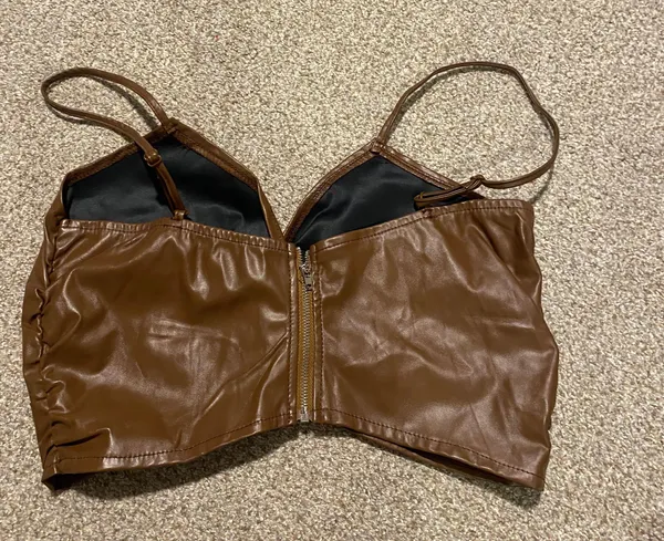SheIn Brown Leather top - Image 2