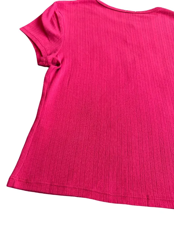 Intimately Free People Lipstick Red T-Shirt Top Blouse Stretchy Size Large NWT - Image 9