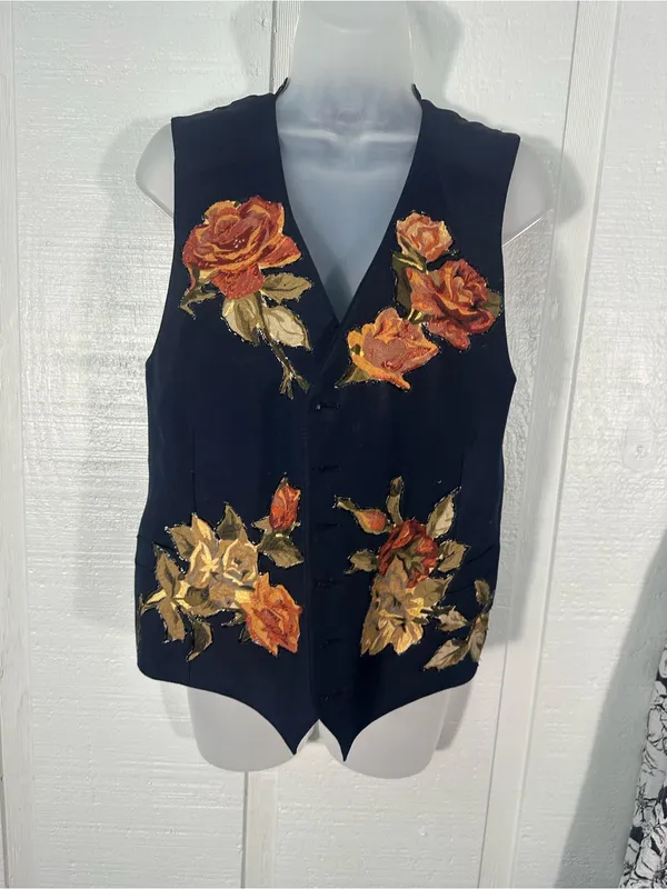 Vintage 1980s Women’s Painted Vest No Size EUC - Image 2