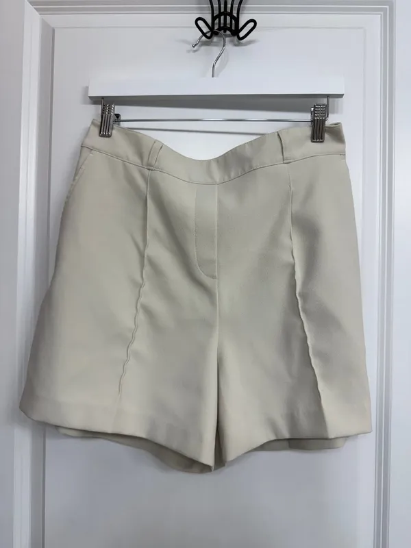 SPANX Stretch Twill Trouser Shorts Cream Women’s L - Image 3