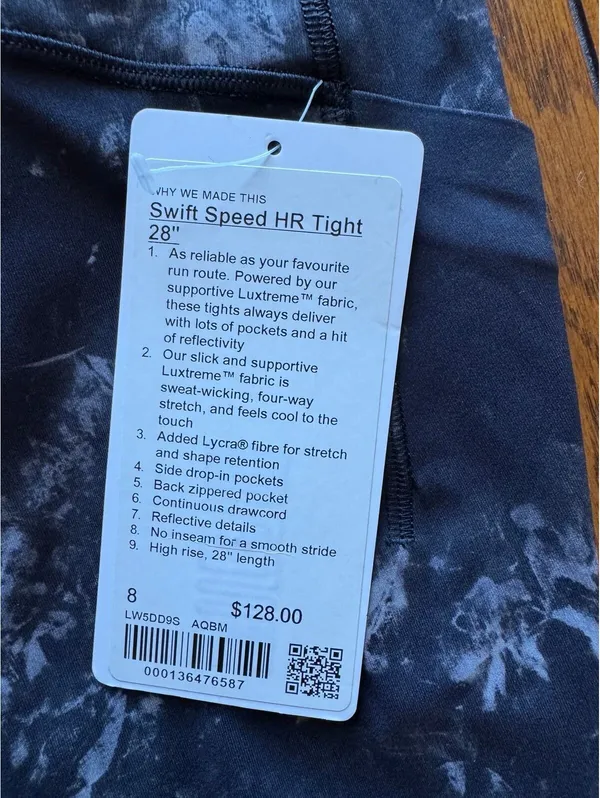 Lululemon Swift Speed With Pockets High Rise 28” Aquila Black Size 8 NWT - Image 4