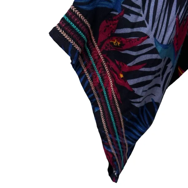 Roxy Size Small Tropical Print 3/4 Sleeve Mini Dress Atec Boho Swim Cover Up‎ - Image 3