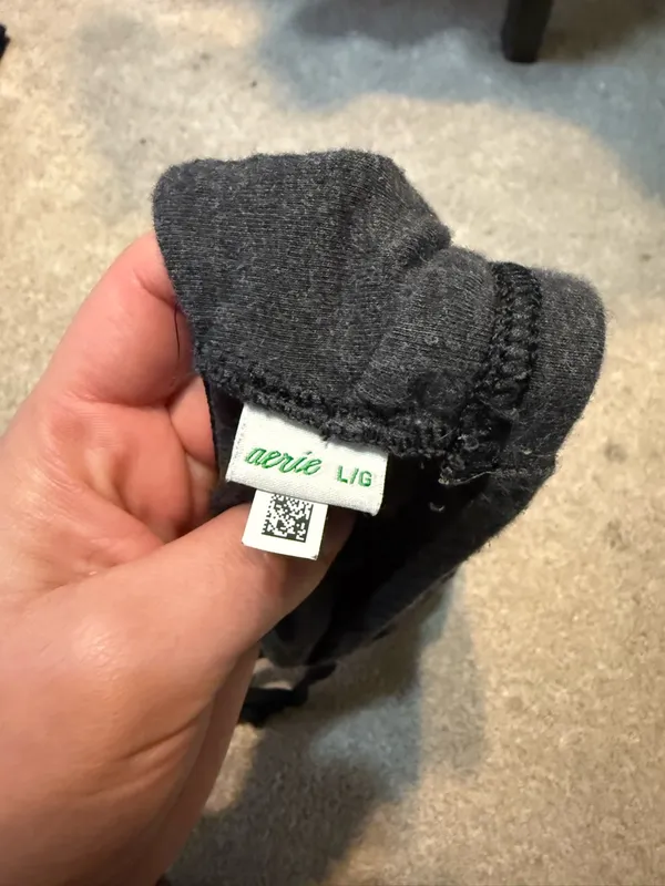 Aerie Charcoal Grey Front Button Detail Cotton Bralette Size L - Image 3