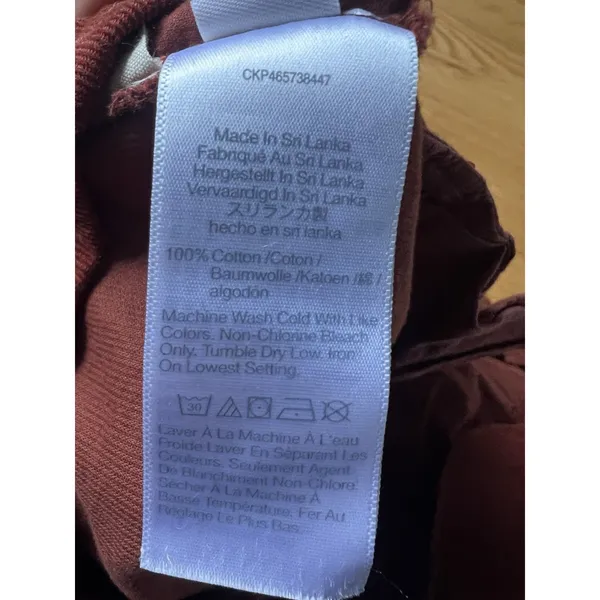 Madewell Brown Corduroy Paperbag Button-Front Mini Skirt Dusty Redwood Sz S - Image 7
