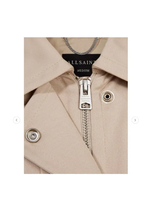 AllSaints Cherry Jacket in Barley Beige Hooded Zip Front S All Saints - Image 3