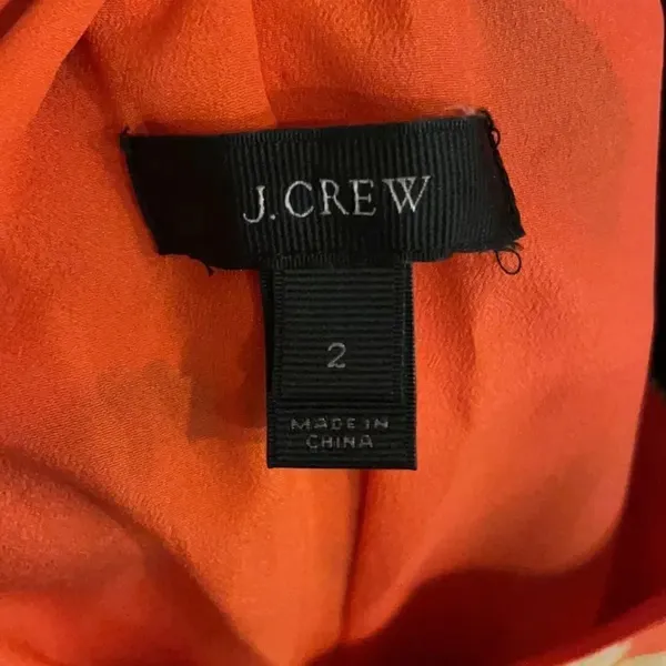 J Crew Tropical Silk Hibiscus Coral Twist Back Sundress - Image 9