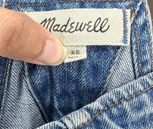Madewell Adirondack Short Overalls Denim Medium Wash Women’s XS - Image 3