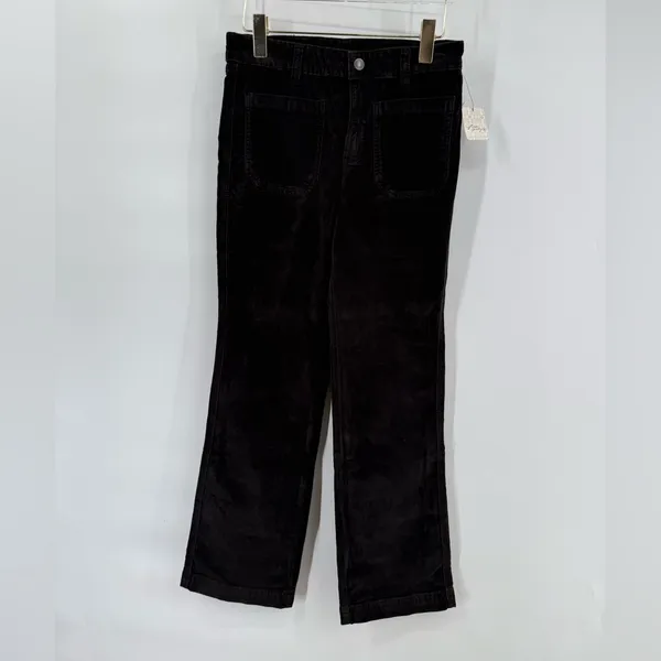 Free‎ people High Time Velvet Kick Flare Pants size 6 NWT - Image 6