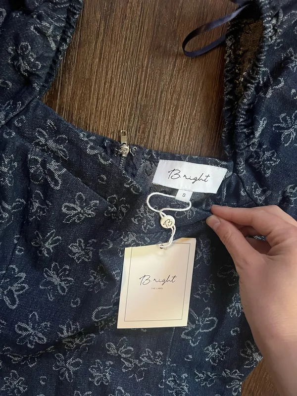 Bright Denim Dress Blue - Image 2