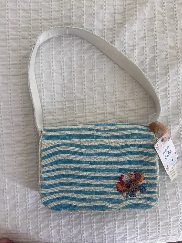 Beaded summer bag NWT Blue - Image 3