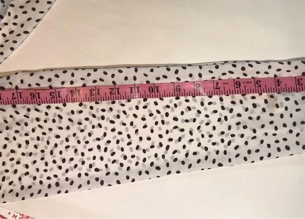 Loft Blouse Quarter Button Pockets White with Brown Polka Dots Size M - Image 10