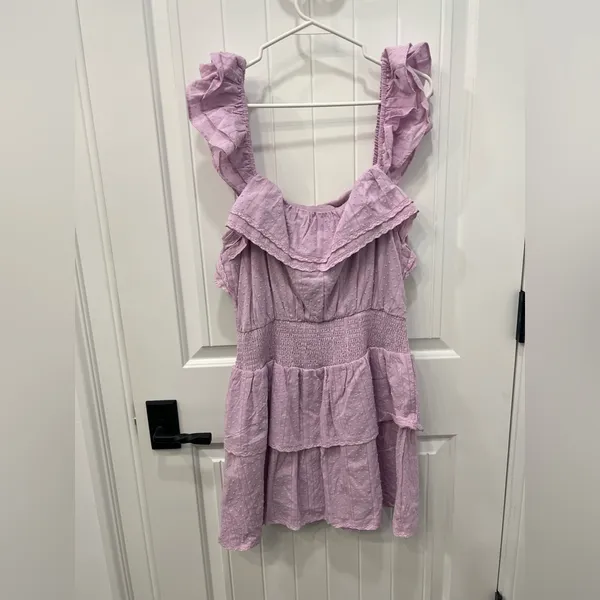Fanco Ruffled Lavender Mini Dress - Image 2