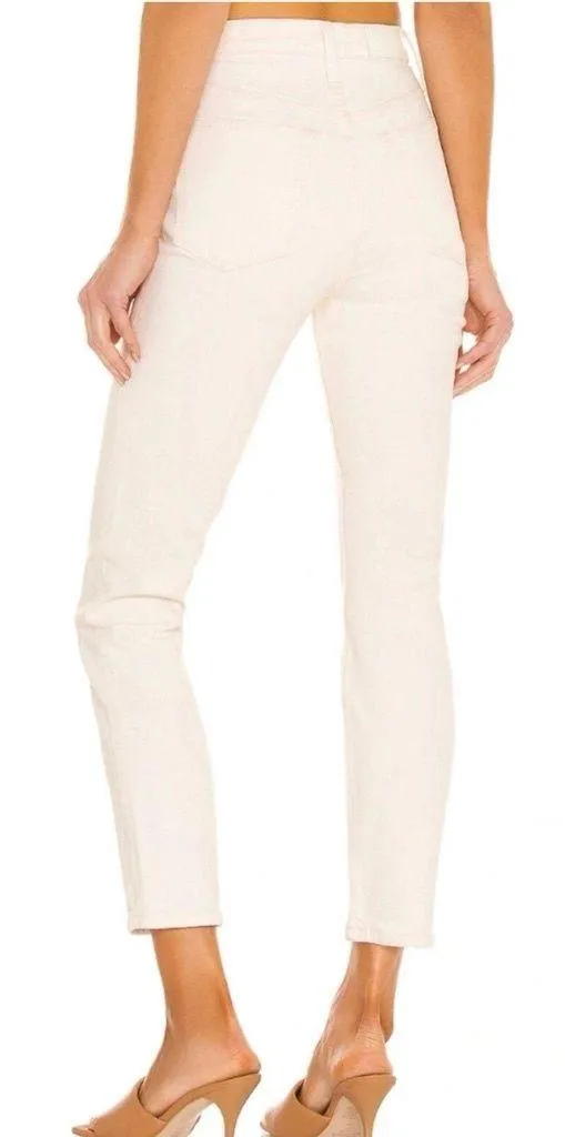 RE/DONE • 90s High Rise Ankle Crop Jeans Vintage White Denim Sz 25 - Image 2