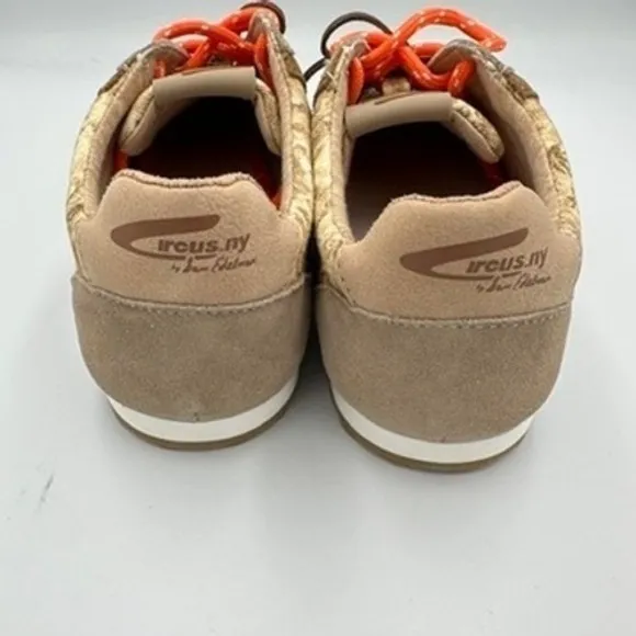 Sam Edelman Women's Size 9 Sneakers Tan Camo Tropical Print Lace Up Casual Shoes - Image 5