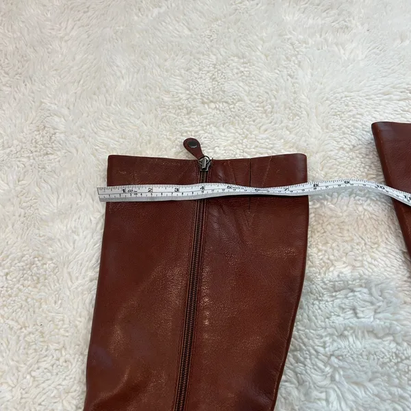Geox Womens VTG Brown Leather Knee High Heel Boots Boho Chic Western Cowboy 9 - Image 3