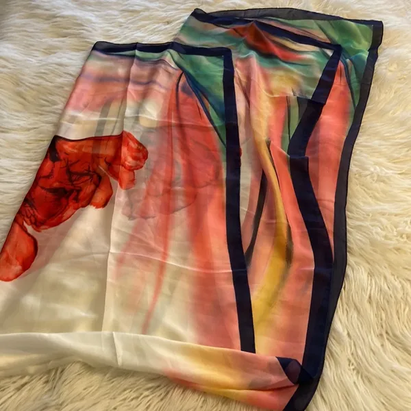 Fashion Scarf 100% silk so beautiful 71” length and 35” wide big scarf - Image 8