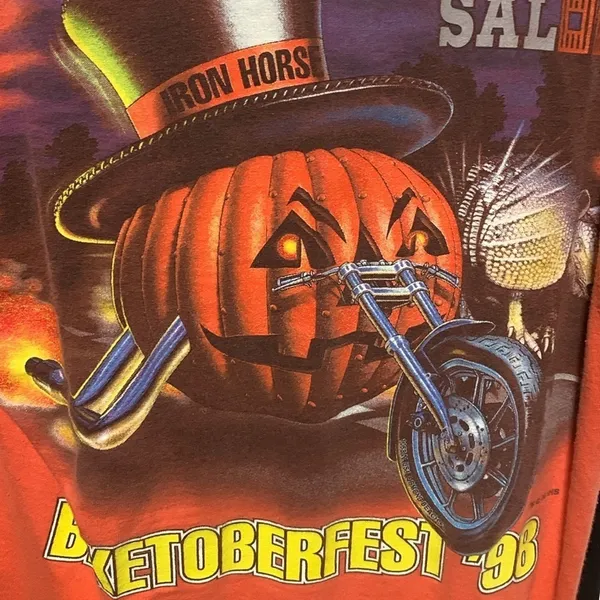 1998 Biketoberfest Iron Horse Saloon Daytona Halloween Chopper Vintage Tee M\Lg - Image 7